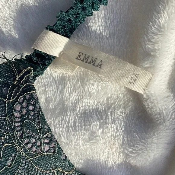 NWOT Aerie Deep Green & Gold Lace Emma Push Up Bra 32A - Picture 7 of 7